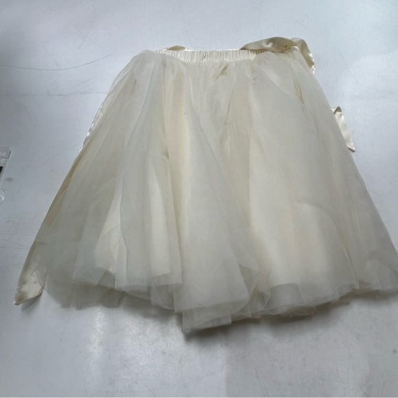 women’s beige white tulle over knee ballerina skirt M L L130-3 - Picture 3 of 6